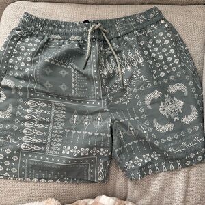 Forever 21 Gray Patterned Swim Trunks